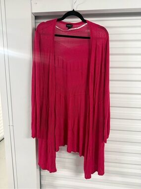torrid Hot Pink Open-Knit Cardigan plus size 3x